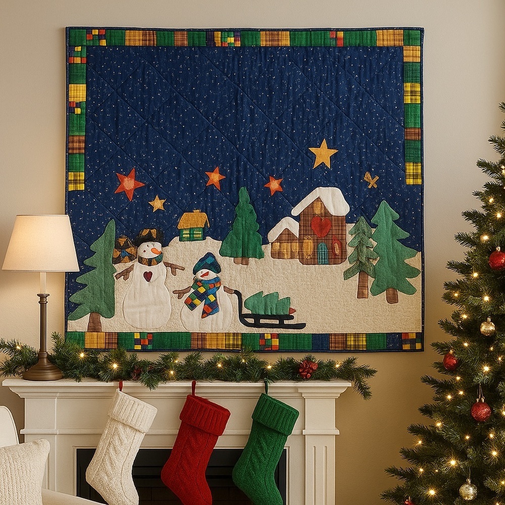 🎄 Handmade “My Northern Neighbors” Christmas Quilt – 43”x43” – Signed 2000